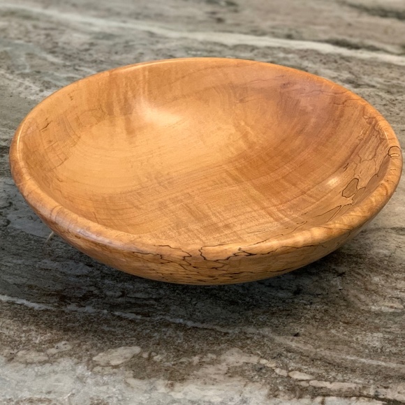 Beautiful Spalted Maple Carved Bowl. New! - Picture 1 of 14